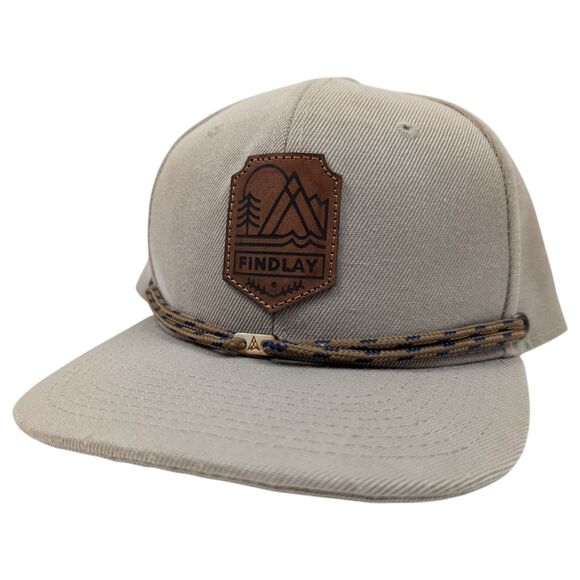 Findlay Adjustable Snapback Hat Vista Point Khaki with Crown Point Leather Patch - Picture 2 of 10